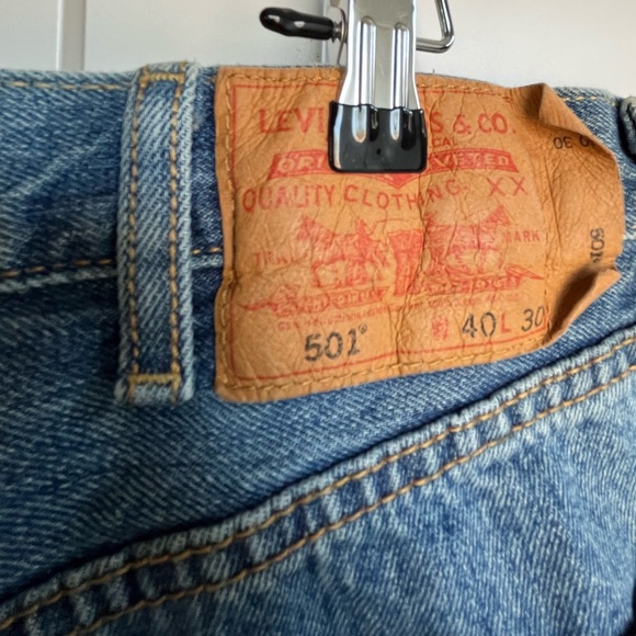 Levi’s 501s classic 90s blue denim 40 waist x 30 length jeans - Picture 3 of 4